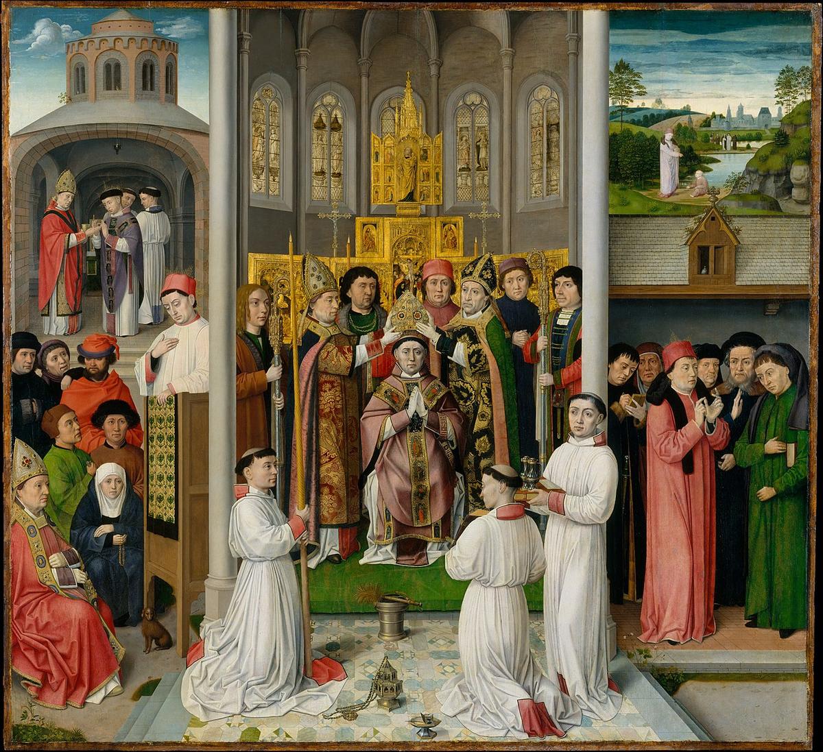 "Scenes from the Life of Saint Augustine of Hippo," 1490, by Master of the Legend of St. Augustine. Oil, gold, and silver on wood; 54 1/4 inches by 59 inches. Metropolitan Museum of Art, New York. (Public Domain)