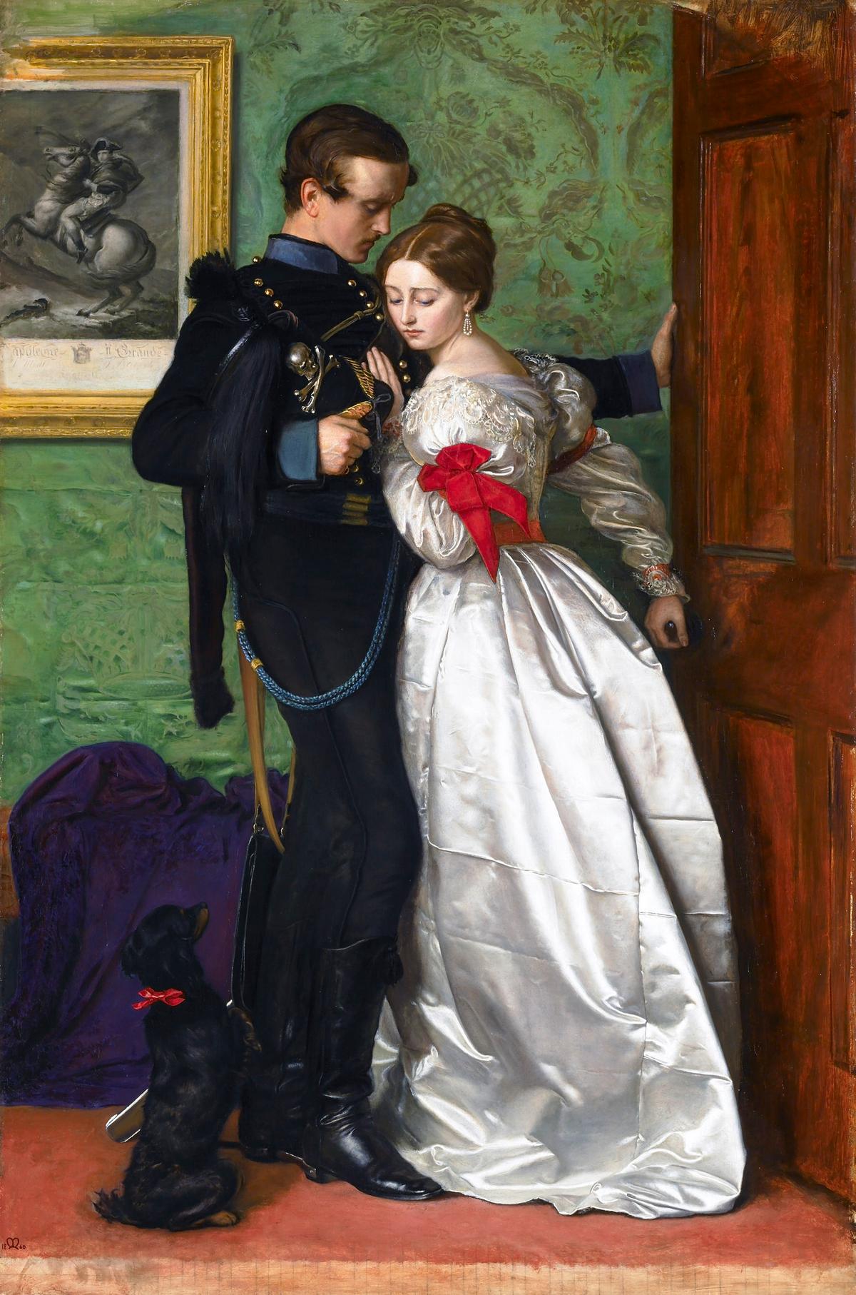 "The Black Brunswicker," 1860, by John Everett Millais. Oil on canvas. Lady Lever Art Gallery, Liverpool. (Public Domain)