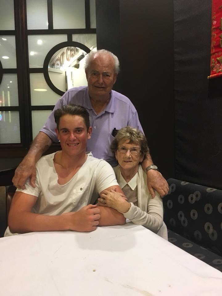 Jordan and his grandparents on his 18th birthday. He gifted this picture to his grandmother on his late grandfather's birthday in October 2024. (Courtesy of Jordan Garner)