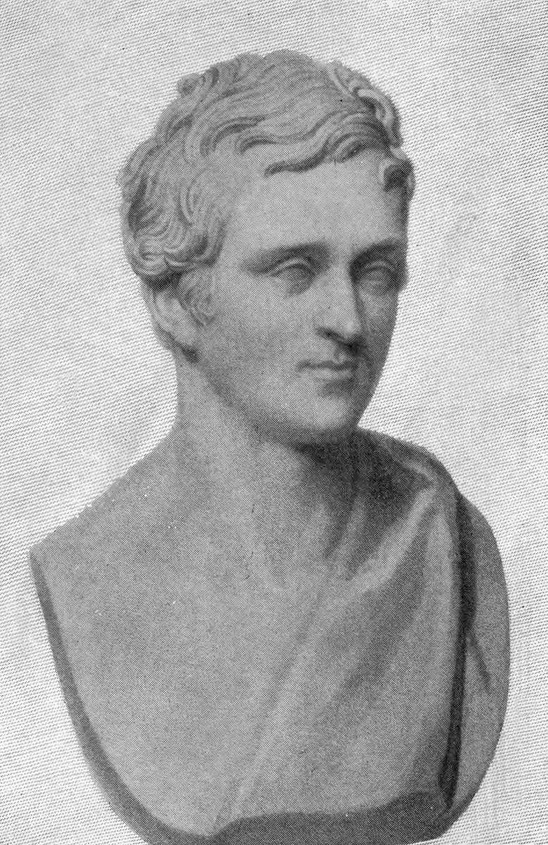 An anonymous 1898 drawing of a bust of Arthur Henry Hallam by Sir Francis Legatt Chantry. (PD-US)