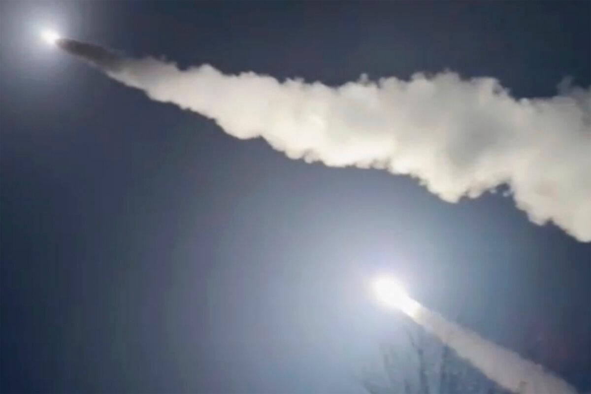 U.S.-supplied ATACMS missiles were fired from an undisclosed location in Ukraine on Nov. 19, 2024. (Lachen Pyshe Telegram via AP)
