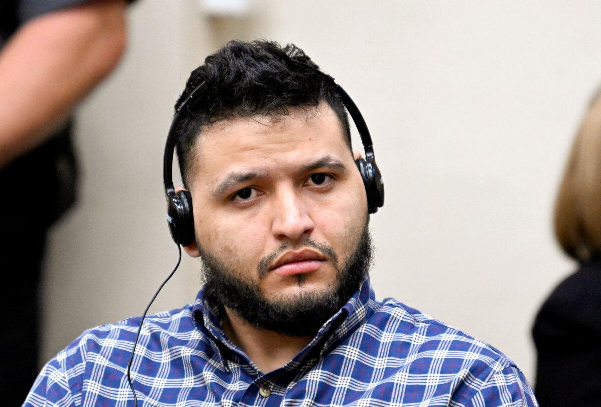 Jose Ibarra listens through an interpreter during his trial at Athens-Clarke County Superior Court in Athens, Ga., on Nov. 20, 2024. (Hyosub Shin/Atlanta Journal-Constitution via AP, Pool)