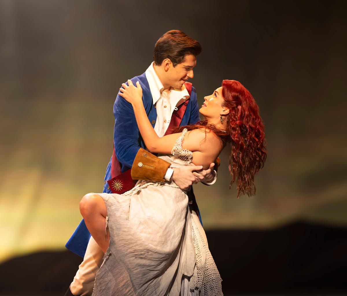 Prince Eric (Patrick Johnson) dances with the now-human Ariel (Sarah Kay), in "Disney's The Little Mermaid." (Brett Beiner)