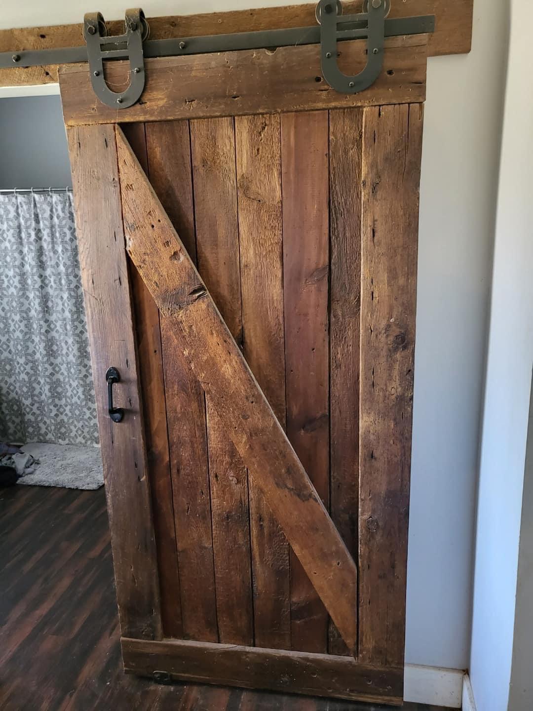 A door made with reclaimed wood. (Courtesy of Tyler Christman)