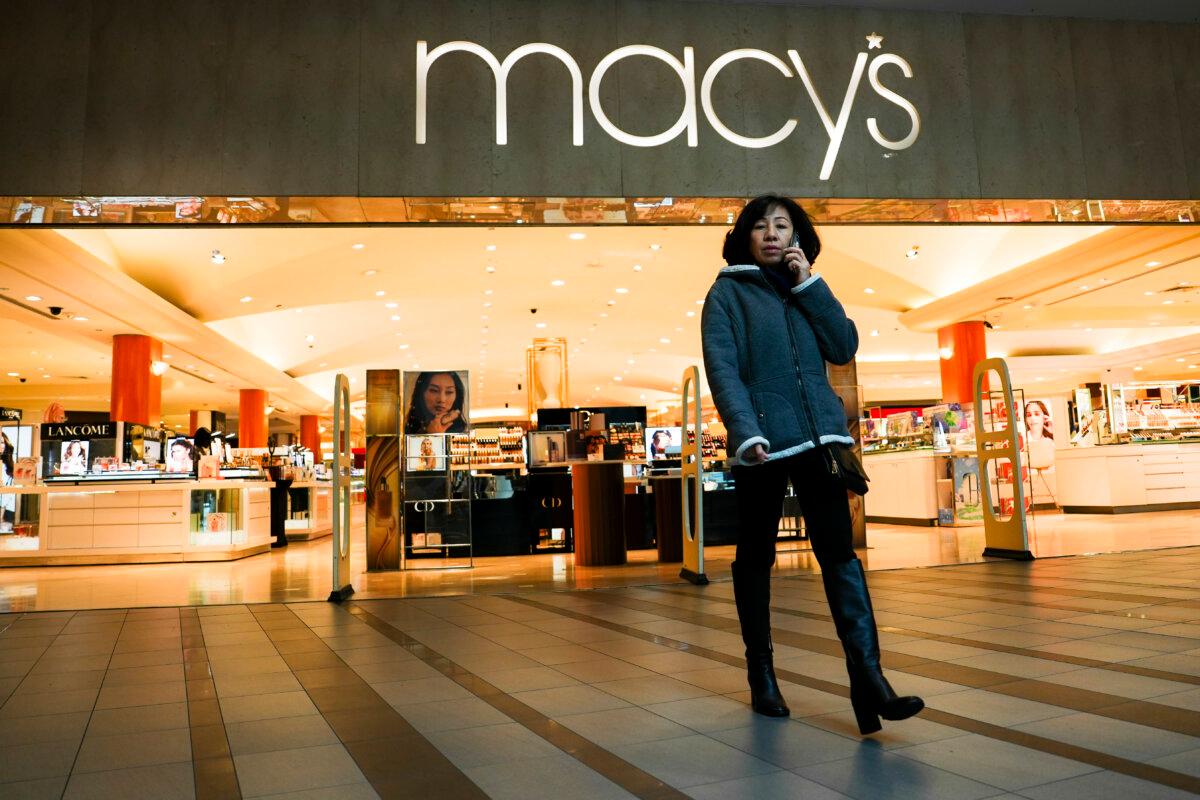 A Macy’s store in the Fashion Centre at Pentagon City shopping mall in Arlington, Va., on Jan 3, 2024. (Madalina Vasiliu/The Epoch Times)