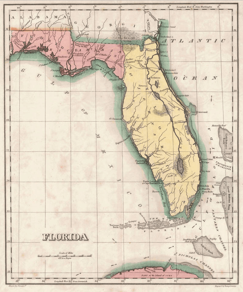 Spanish West Florida and East Florida (1810–1821). (Public Domain)