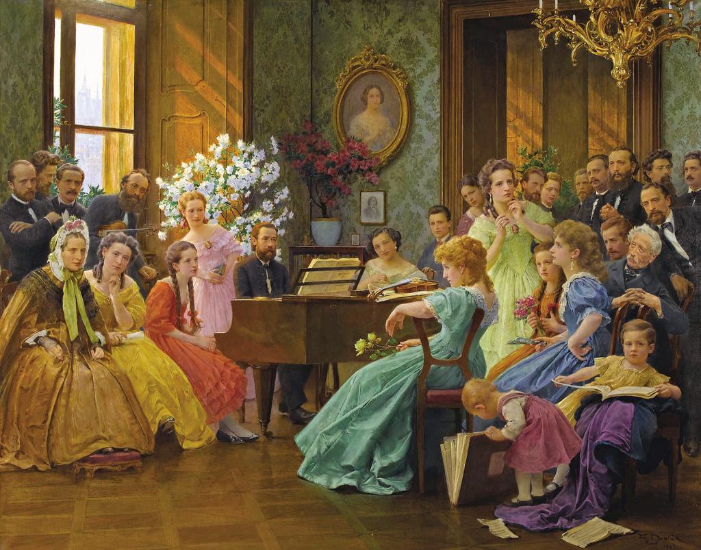 "Bedrich Smetana Among His Friends," 1865, by Frantisek Dvorak. (Public Domain)