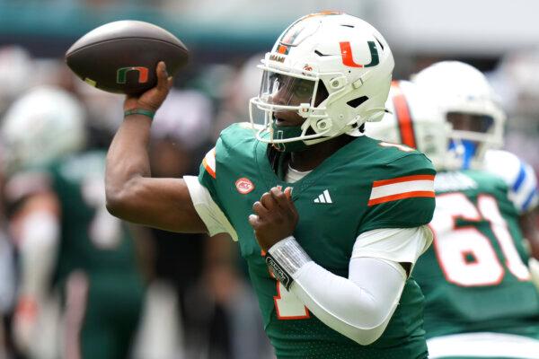 Miami quarterback Cam Ward throws a pass against Duke on Nov. 2 in Miami Gardens, Fla. (Lynne Sladky/AP Photo)