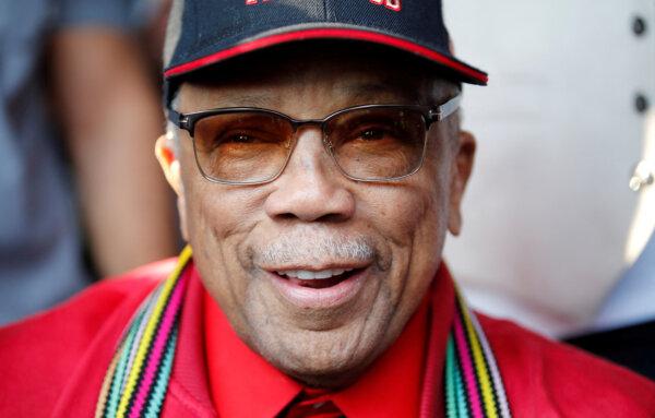 Quincy Jones poses during the opening night of the 52nd Montreux Jazz Festival in Montreux, Switzerland, on June 29, 2018. (Denis Balibouse/Reuters)