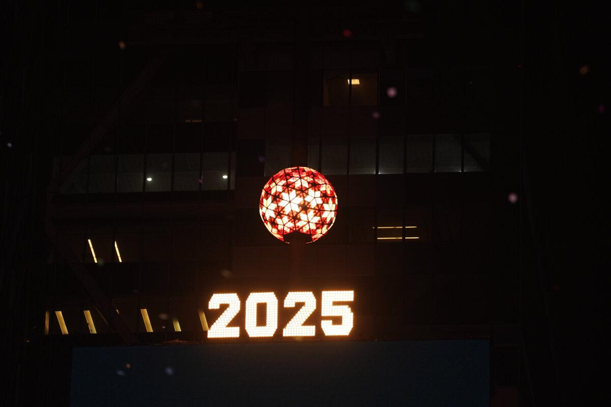 Revelers celebrate the mark of the new year in New York on Jan. 1, 2025. (David Dee Delgado/Getty Images)
