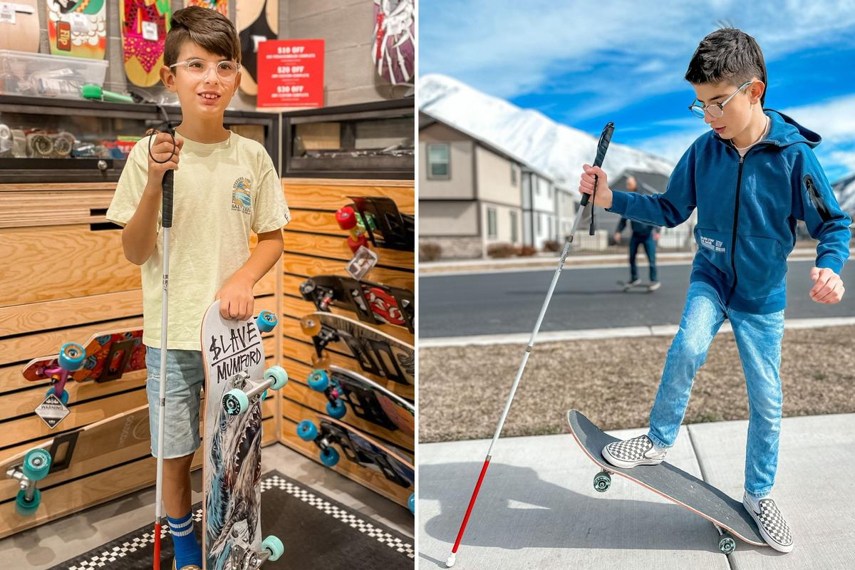 13-Year-Old Boy Doesn’t Let Blindness Stop Him Skateboarding: ‘It’s Really Fun’ thumbnail