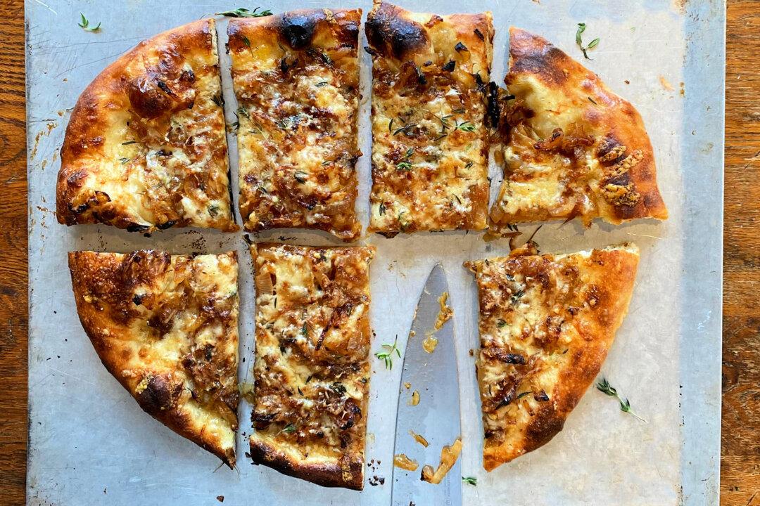 A Cozy, Caramelized Onion and Gruyere Pizza to the Rescue
