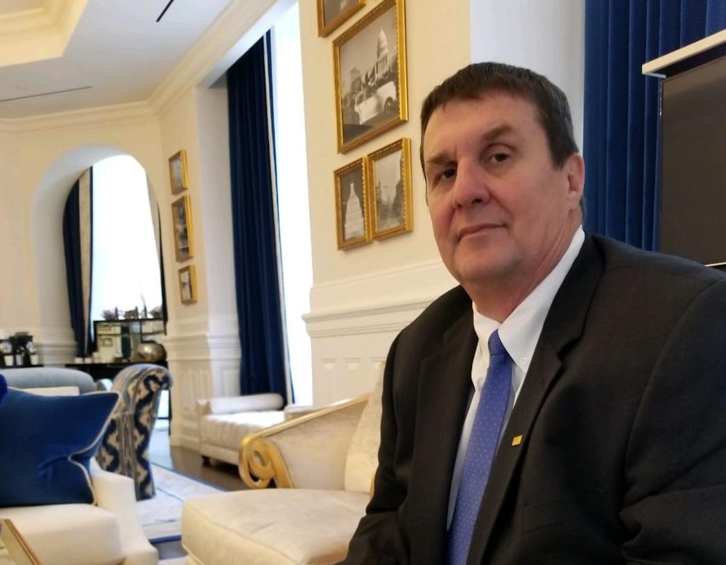 Philip Klein, a longtime professional security officer, works at a security detail at the Trump Hotel in New York City in 2018. (Courtesy of Klein Investigations & Consulting)