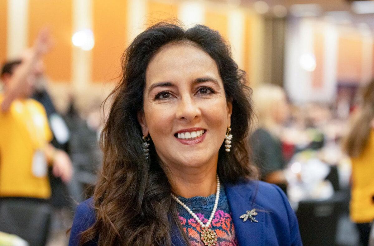 Harmeet Dhillon attends the 2023 CAGOP convention in Anaheim, Calif., on Sept. 29, 2023. (John Fredricks/The Epoch Times)