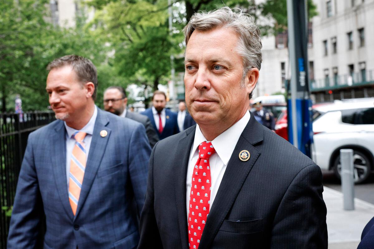Rep. Andy Ogles (R-Tenn.) arrives in New York City on May 16, 2024. (Michael M. Santiago/Getty Images)