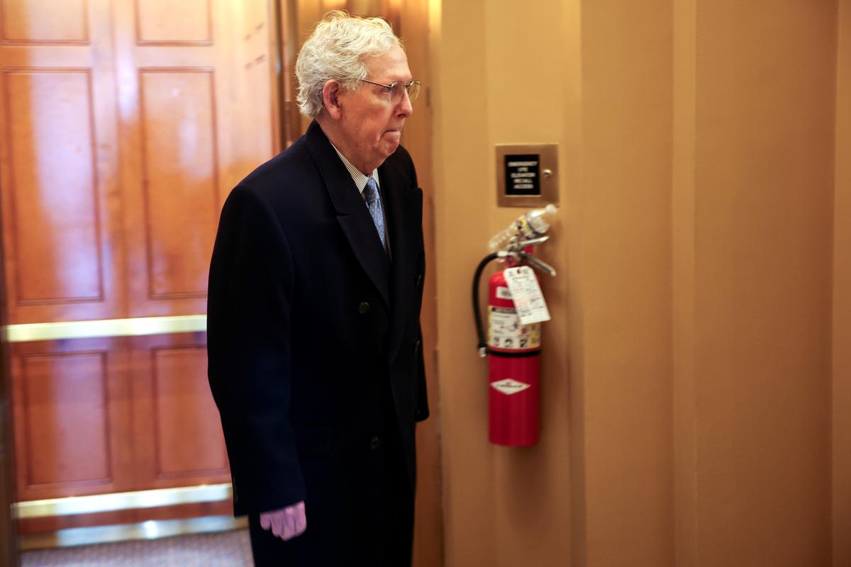 McConnell Sprains Wrist in Fall at Capitol; Colleague Says He’s Fine