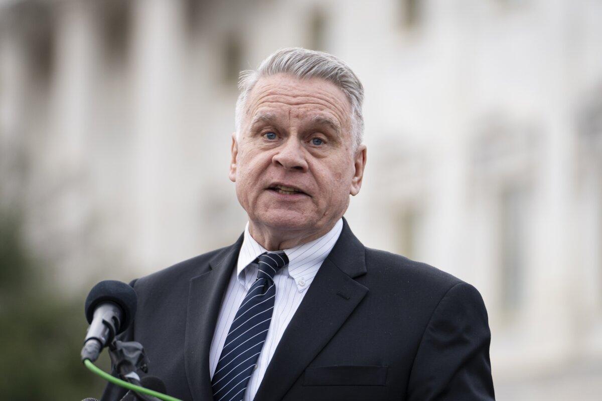Rep. Chris Smith (R-N.J.) speaks on Capitol Hill in Washington on Nov. 19, 2024. (Madalina Vasiliu/The Epoch Times)
