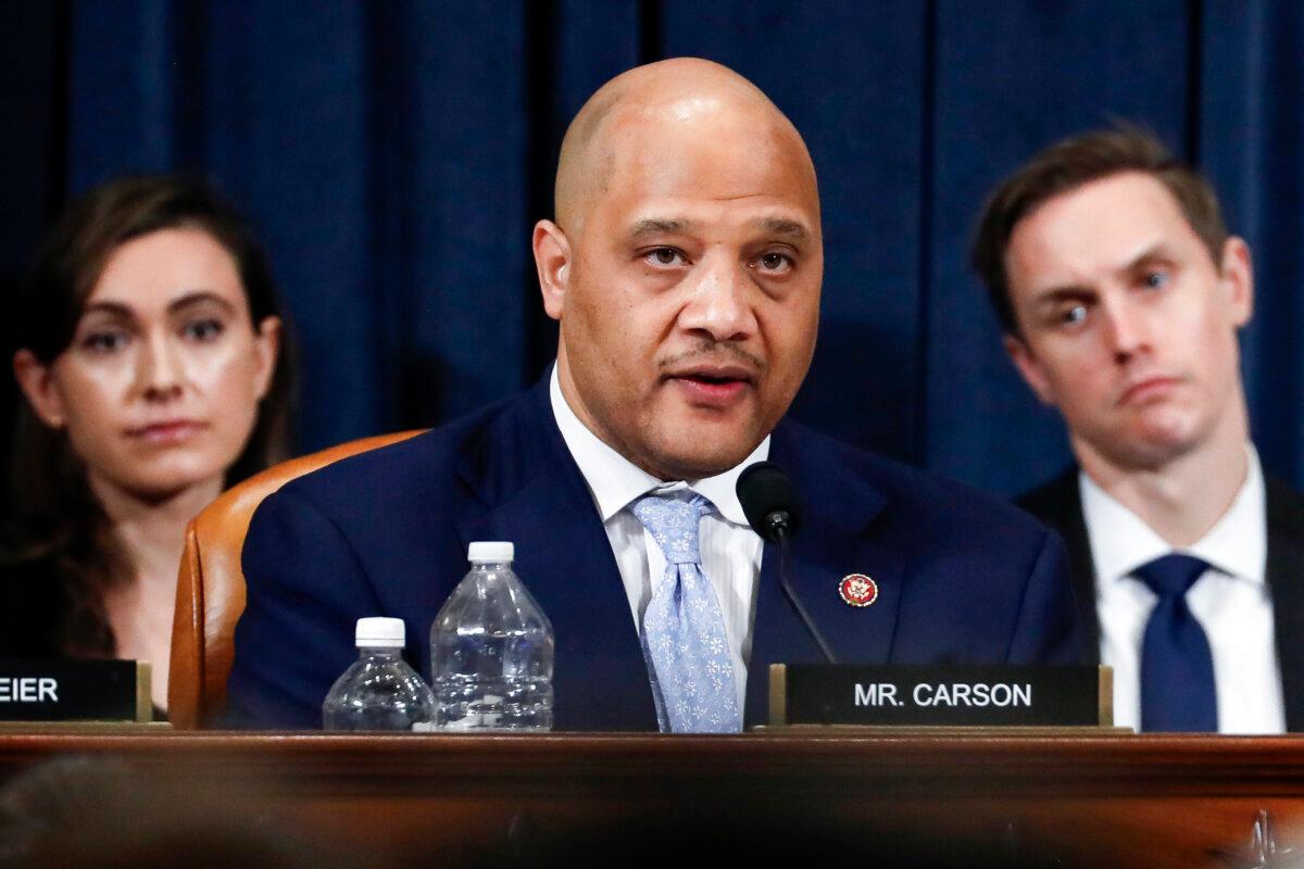 Rep. André Carson (D-Ind.) speaks on Capitol Hill in Washington on Nov. 19, 2019. (Jacquelyn Martin/POOL/AFP via Getty Images)