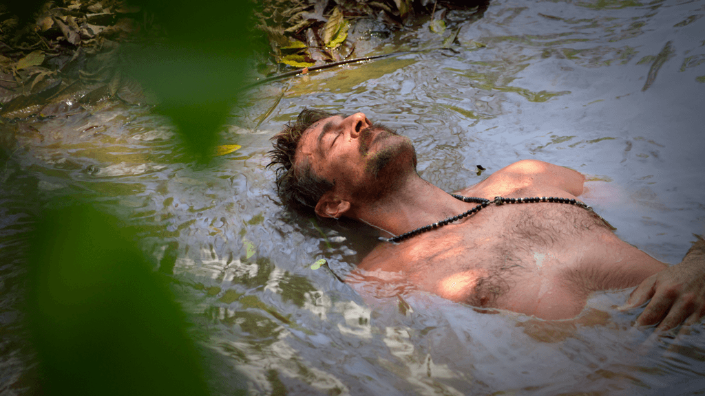 Aaron Rodgers at a South American retreat, in "Aaron Rodgers: Enigma." (Netflix)