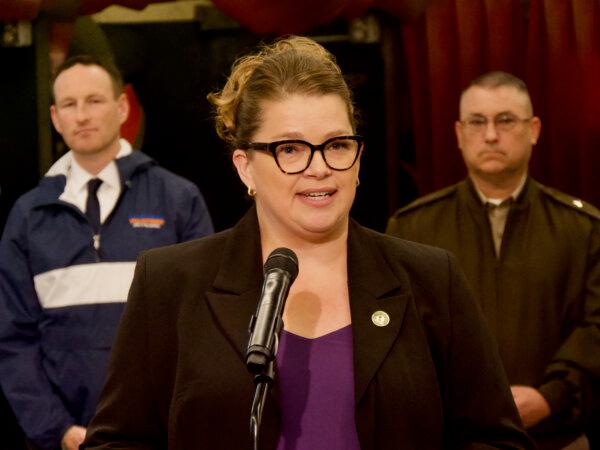 Assemblywoman Heather Hadwick speaks at a press conference on career pathways at Shasta College in Redding, Calif., on Dec. 16. (Travis Gillmore/The Epoch Times)