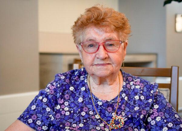 Helen Jusic at Silvera for Seniors Aspen Community in Calgary on Dec. 9, 2024. (Carolina Avendano/The Epoch Times)