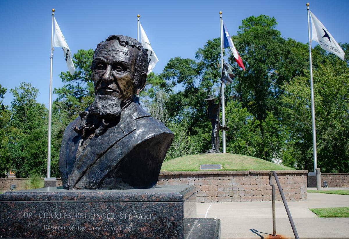 Campbella's sculpture of Charles Bellinger Stewart at The Lone Star Monument and Flag Park. (The Sons of History)