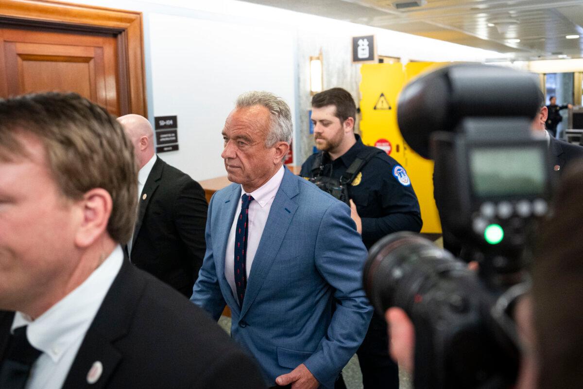 Robert F. Kennedy Jr., President-elect Donald Trump's nominee for secretary of the Department of Health and Human Services, meets with senators on Capitol Hill in Washington on Dec. 18, 2024. (Madalina Vasiliu/The Epoch Times)