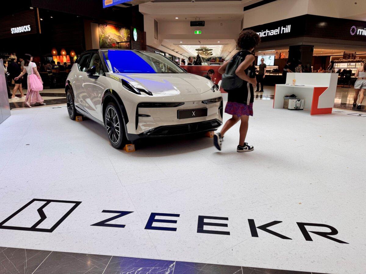 An image of the Chinese EV brand, Zeekr, recently launched in Australia taken in Brisbane on Nov. 30. 2024. (Daniel Y. Teng/The Epoch Times)