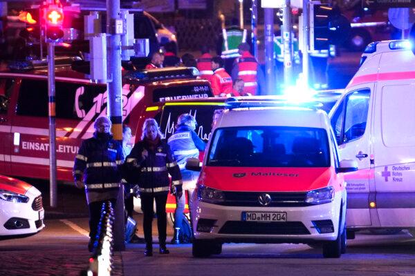 Emergency services work in a cordoned-off area near a Christmas Market, after an incident in Magdeburg, Germany, on Dec. 20, 2024. (Ebrahim Noroozi/AP Photo)
