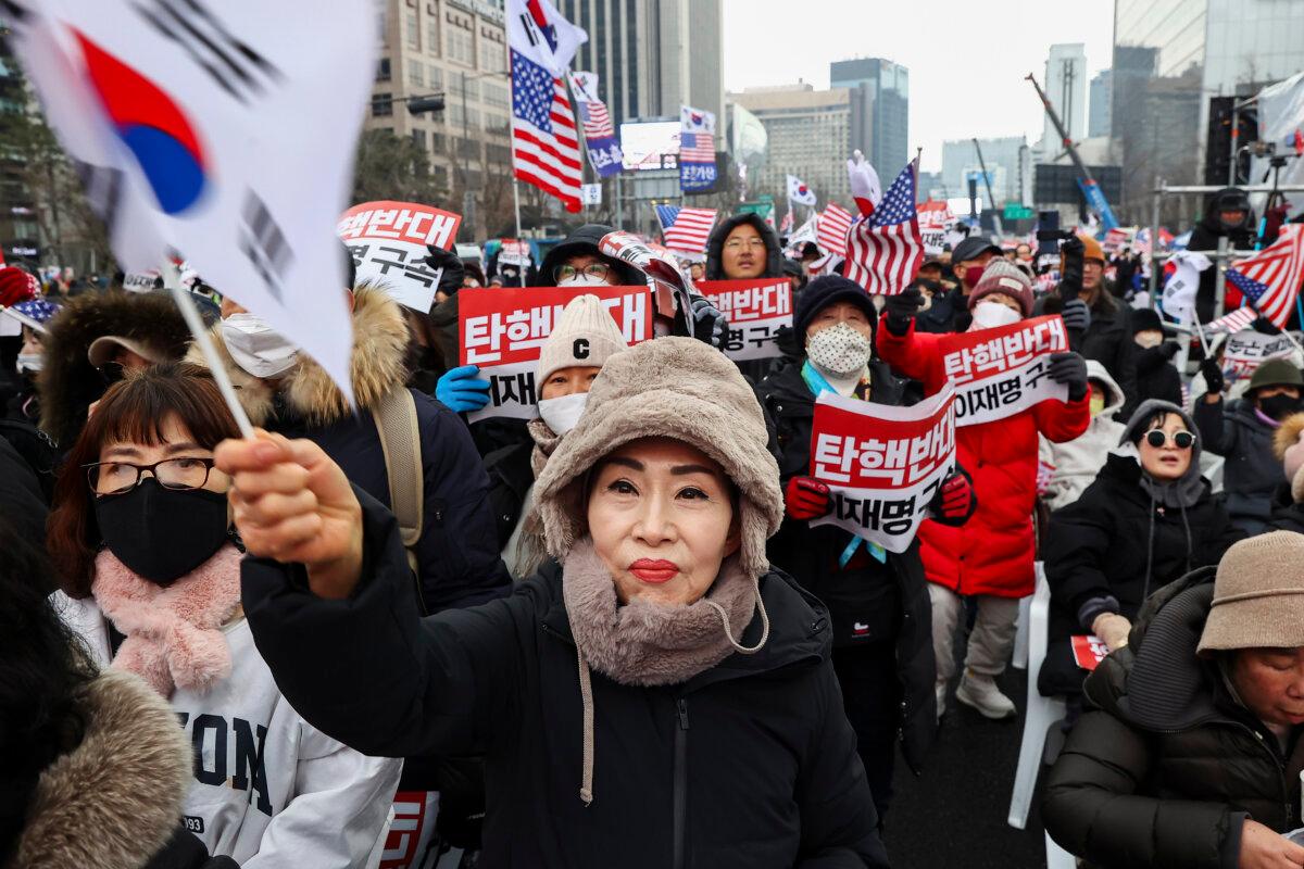 Supporters of President Yoon Suk Yeol participate in a rally in Seoul, South Korea, on Dec. 21, 2024. (Chung Sung-Jun/Getty Images)