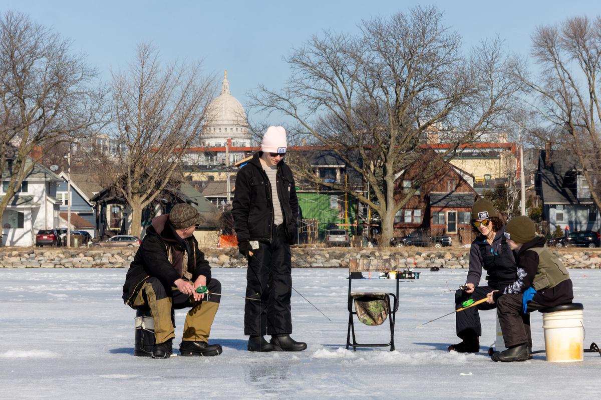 Ice fishing is a social activity, often enjoyed with friends or family. (Sharon Vanorny/Destination Madison)