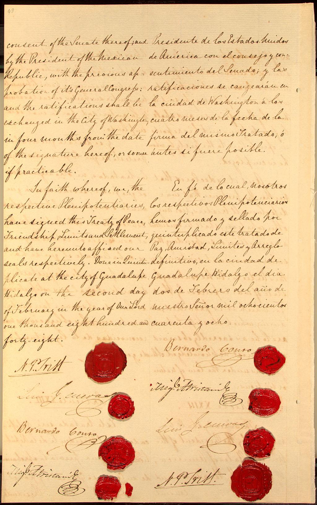 The Treaty of Guadalupe Hidalgo, signed by Nicholas Trist. (Public Domain)