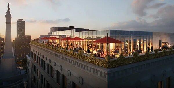 Rendering of the Astrea Rooftop on the InterContinental Indianapolis. (IHG Hotels & Resorts/TNS)