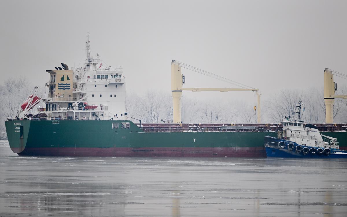 Operation Delayed to Unload Cargo From Ship Stuck in St. Lawrence River