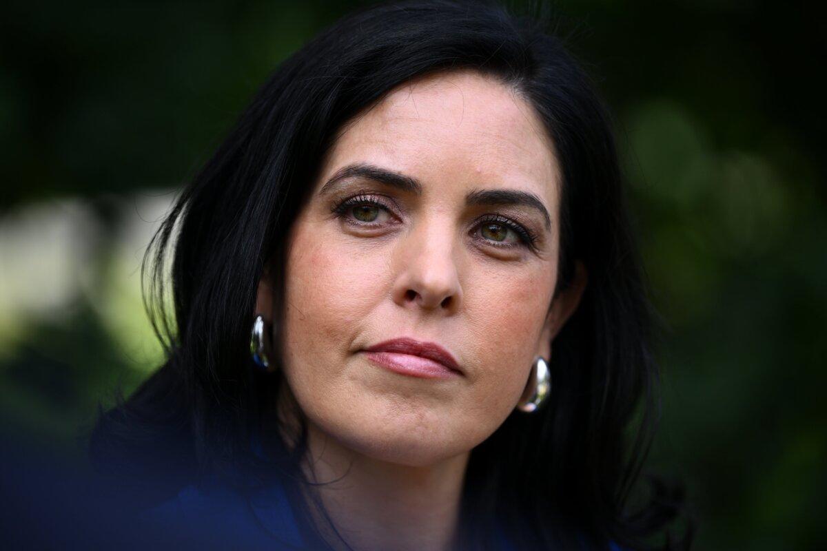 Liberal MP Moira Deeming speaks to media following a Victorian Liberals Party Meeting at Parliament House in Melbourne, Australia on Dec. 27, 2024. (AAP Image/Joel Carrett)