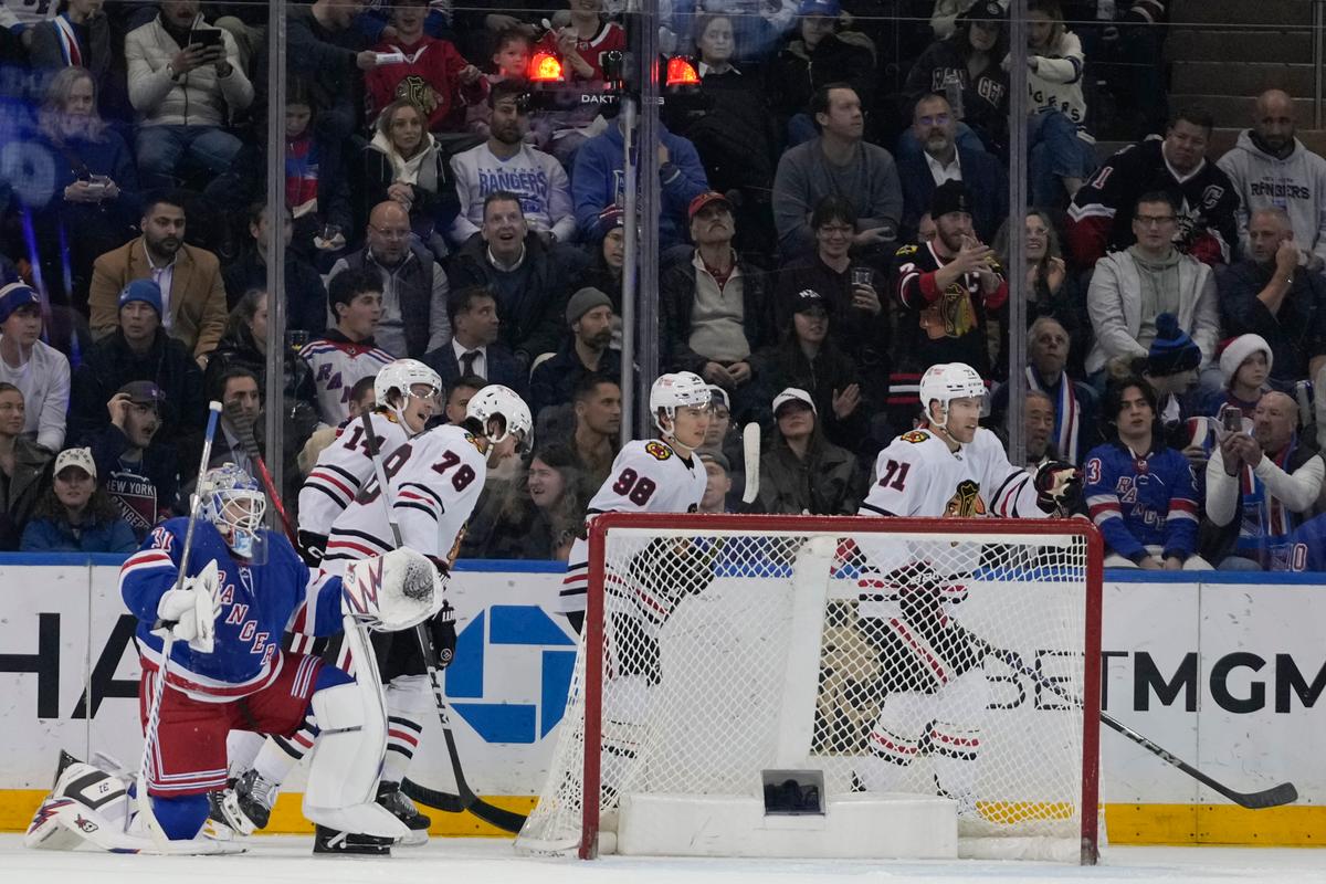 Hall Has Goal and Assist, Soderblom Stops 29 Shots as Blackhawks Beat Rangers 2-1