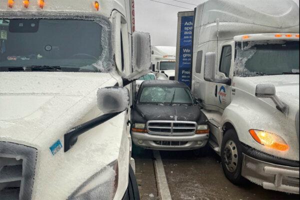 Drivers Skid and Crash as Wintry Mix Grips Central US Before Moving East