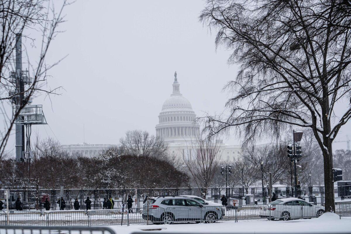 The U.S. Capitol building ahead of the 2024 presidential election results certification in Washington on Jan. 6, 2025. (Madalina Vasiliu/The Epoch Times)