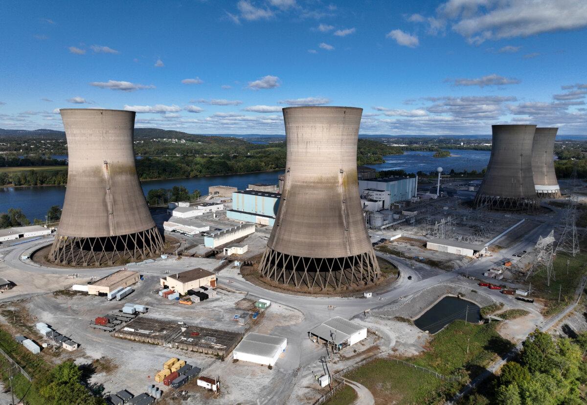 The shuttered Three Mile Island nuclear power plant owned by Constellation Energy near Middletown, Pa., on Oct. 10, 2024. (Chip Somodevilla/Getty Images)