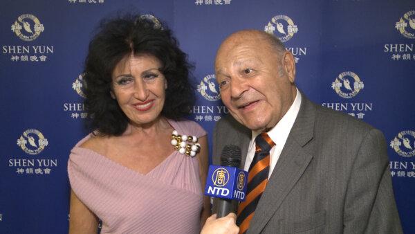 Senator Kommerzialrat Burkhard Ernst and his wife at Shen Yun in 2016. (NTD)