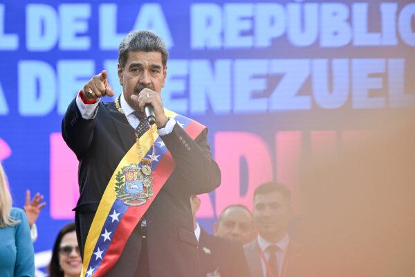 Venezuelan President Nicolas Maduro speaks during the swearing-in ceremony at Palacio Federal Legislativo in Caracas, Venezuela, on Jan. 10, 2025. (Alfredo Lasry R/Getty Images)
