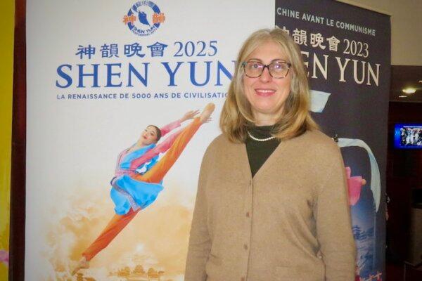 Aude Puccetti at the Shen Yun Performing Arts performance at Grand Theatre de Provence on Jan. 6, 2025. (Sheng Ming/The Epoch Times)