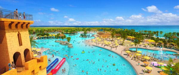 Starfish Lagoon is the family-friendly area for Carnival Cruise Line's new Celebration Key destination in the Bahamas opening this year. It will feature the Flash Flamingo and blue Mach III Marlin water slides. (Carnival Cruise Line/TNS)