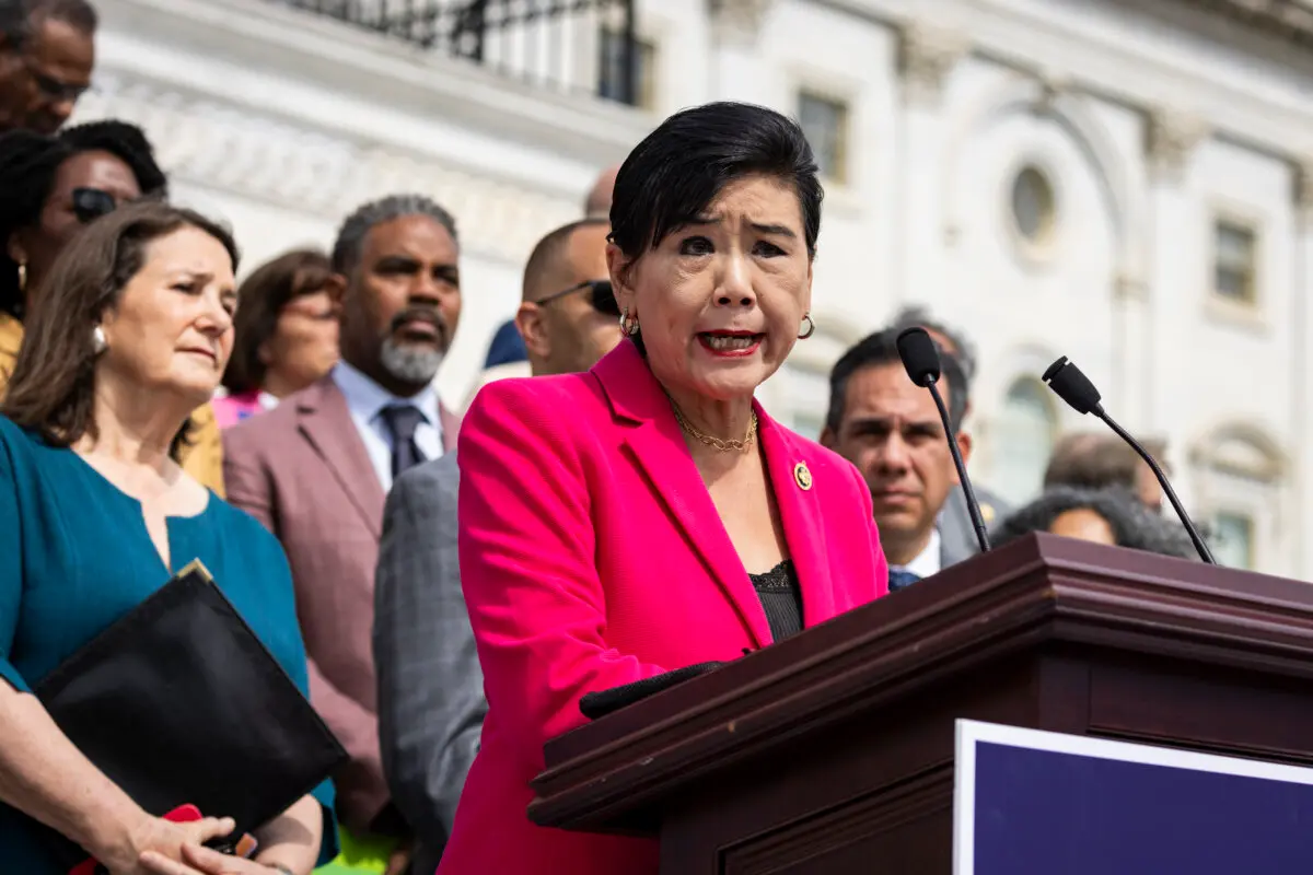 Rep. Judy Chu (D-Calif.) speaks during a press conference with other House Democrats in Washington on June 27, 2024. (Samuel Corum/Getty Images)