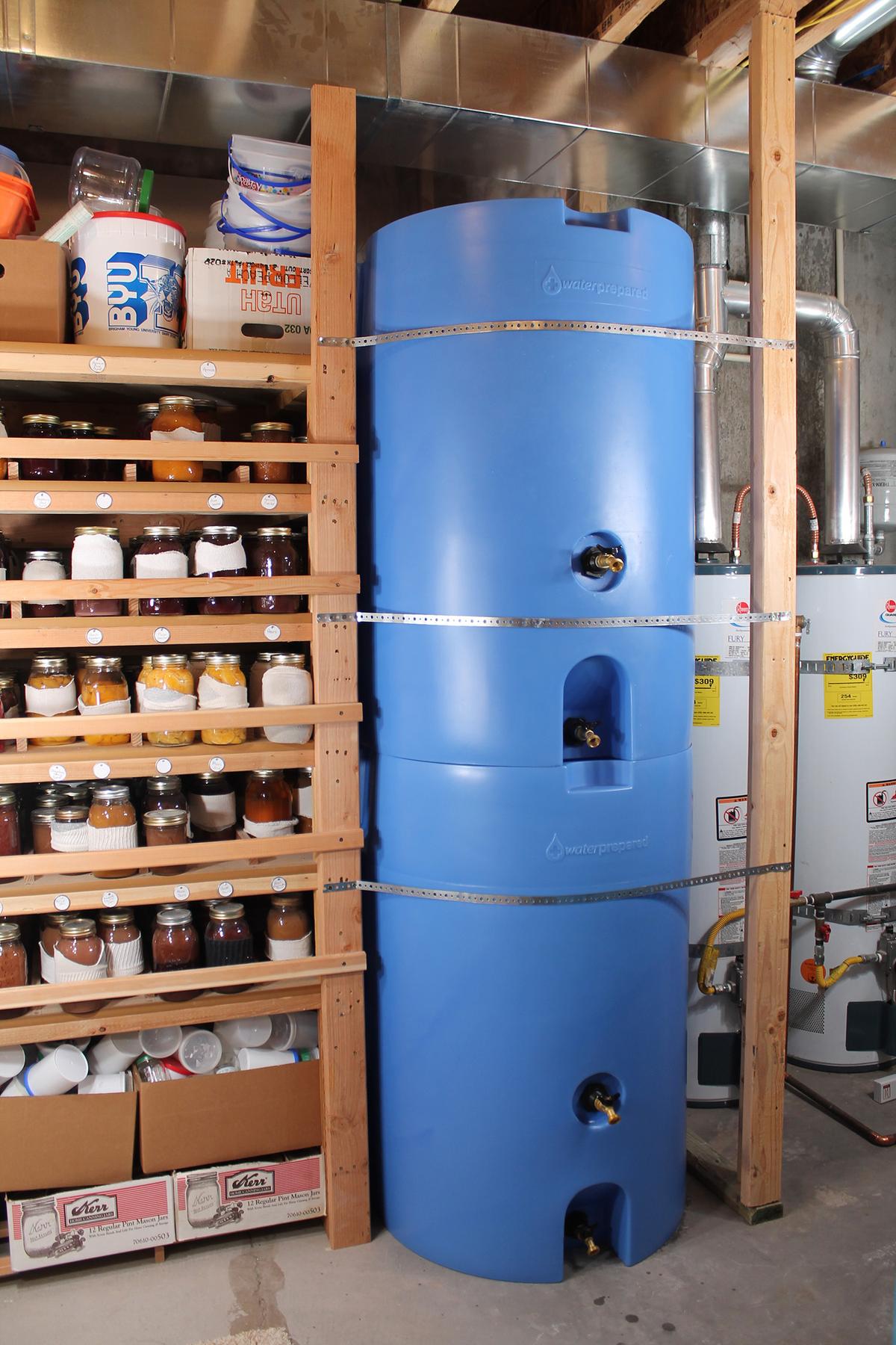 A peek into Jonathan and Kylene's emergency food and water storage. (Courtesy of The Provident Prepper)
