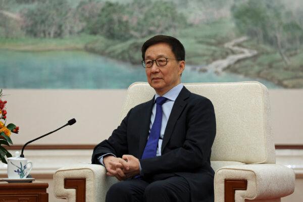 China's Vice President Han Zheng attends a meeting at the Great Hall of the People in Beijing on Jan. 11, 2025. (Florence Lo/POOL/AFP via Getty Images)