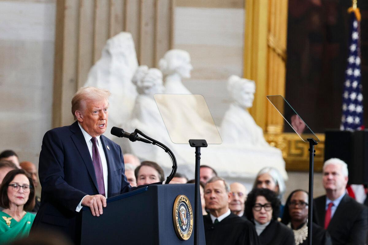 U.S. President Donald Trump speaks during inauguration ceremonies in the Rotunda of the U.S. Capitol on Jan. 20, 2025. (Kevin Dietsch/Getty Images)