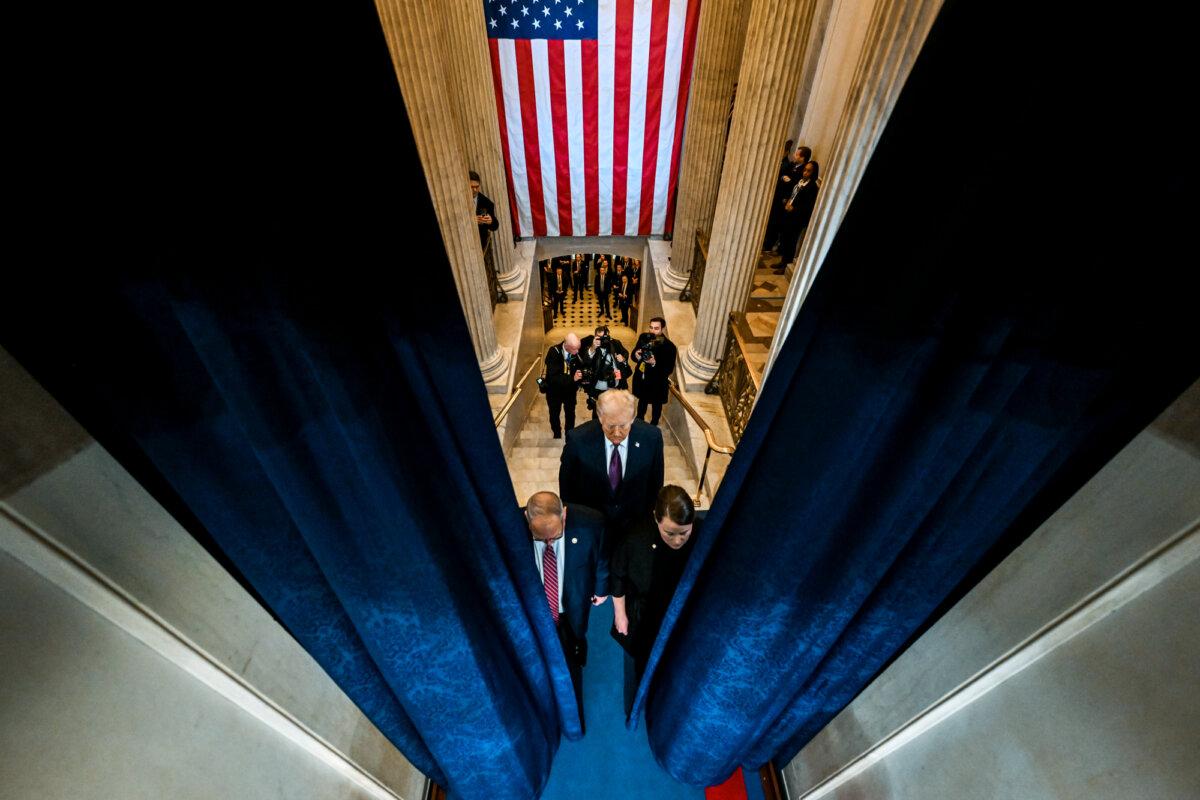 President-elect Donald Trump arrives for his inauguration in the U.S. Capitol Rotunda on Jan. 20, 2025. (Kenny Holston/Getty Images)