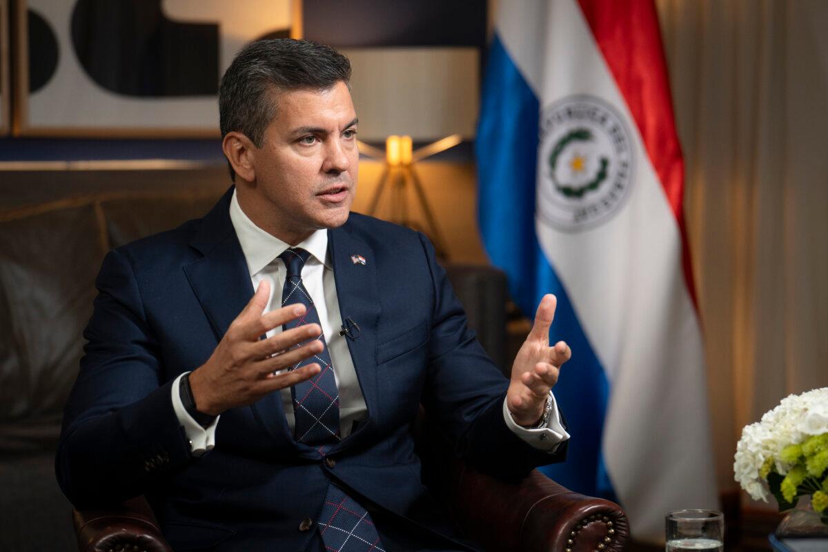 Paraguayan President Santiago Peña in Washington on Jan. 21, 2025. (Samira Bouaou/The Epoch Times)