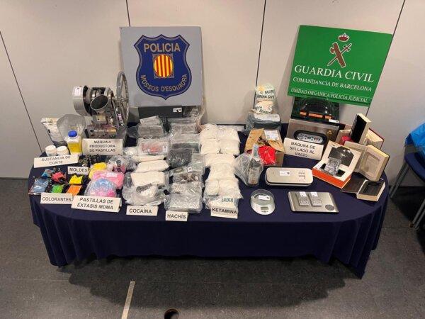 Items seized by Spanish authorities during raids at nine locations in Spain on Dec. 11, 2024. (Australian Federal Police)